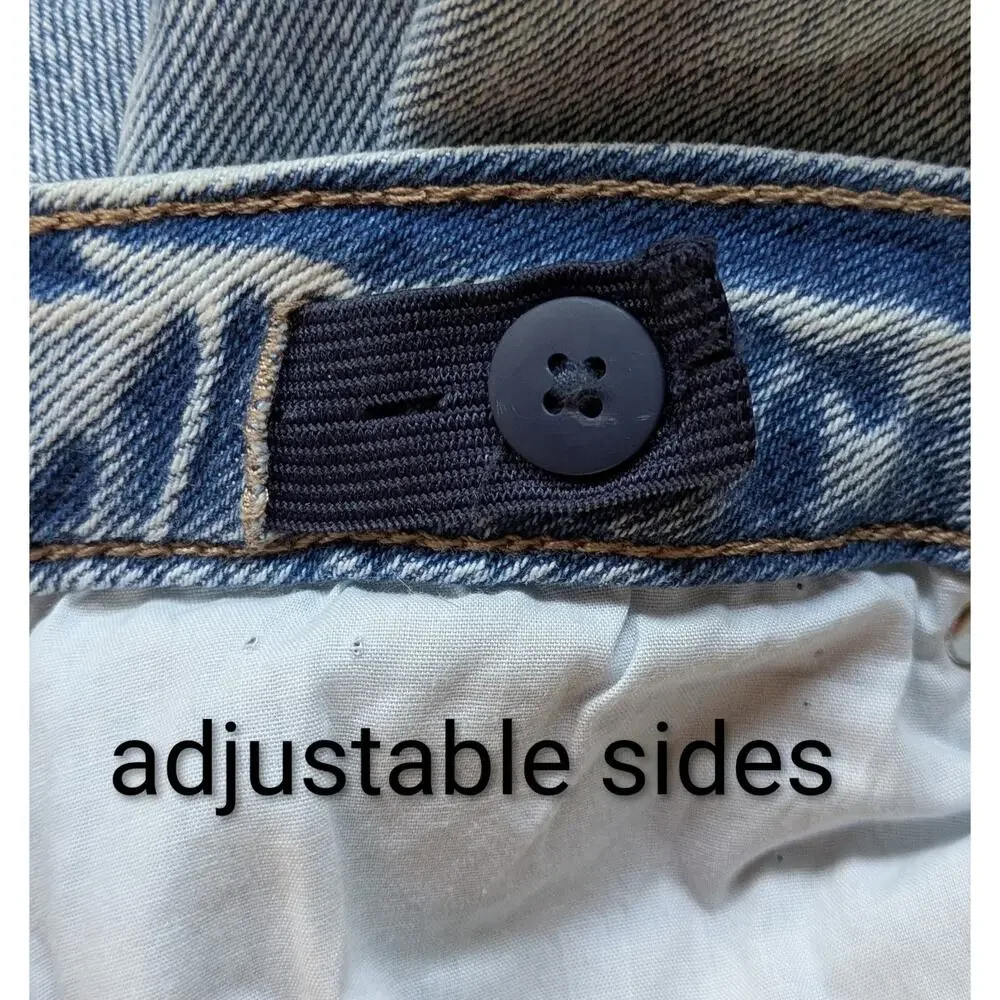 Art Class Girls Baggy Jeans 12 Light Wash Distressed Denim Adjustable Waist NEW